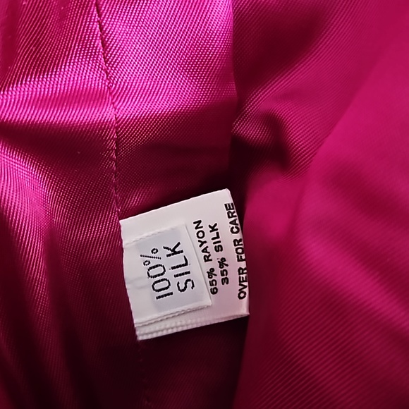 PATRICIA RHODES Sleeveless Silk Magenta and multi colored sequins dress Size 8 - Picture 11 of 16